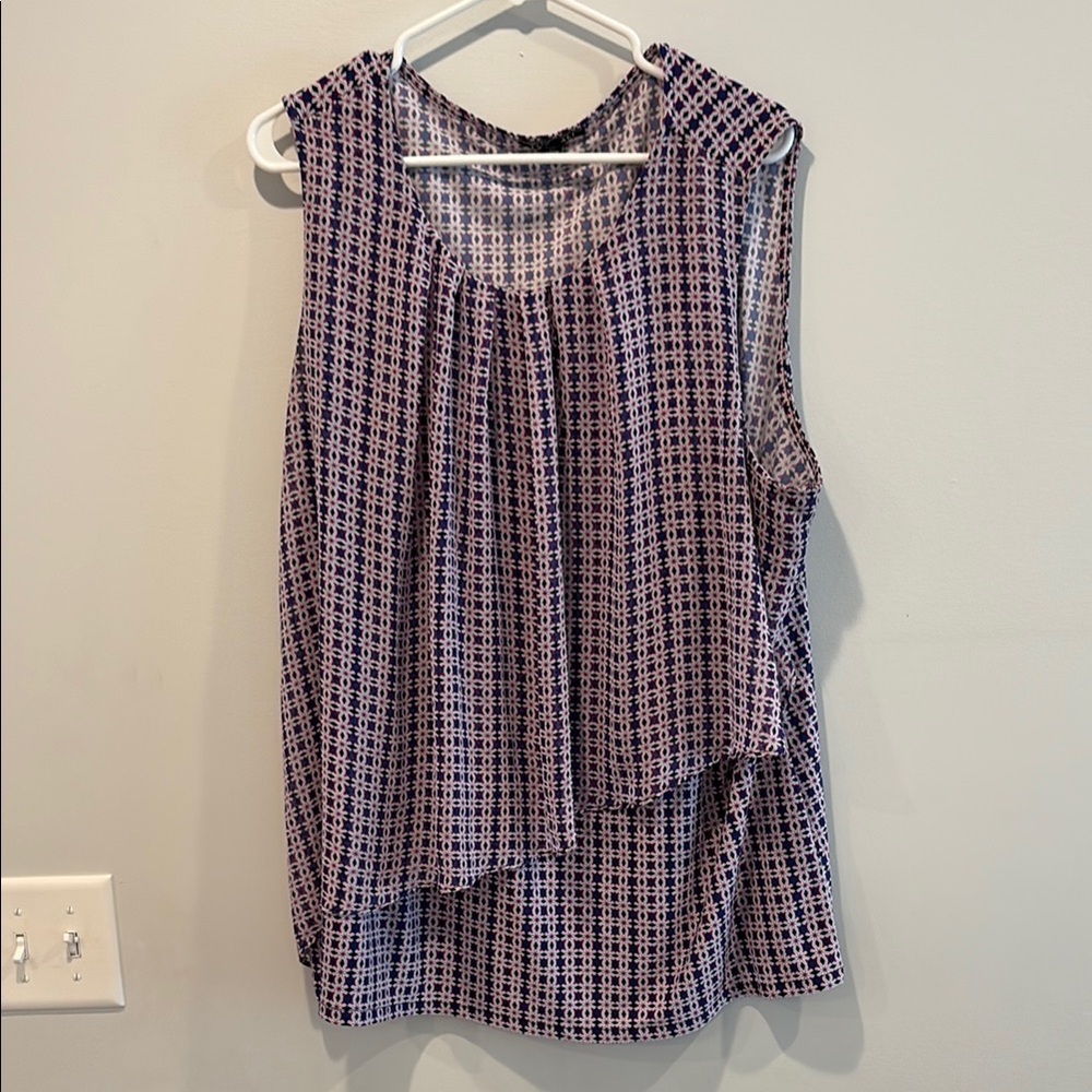 Roz & Ali Pink and Blue Patterned Top